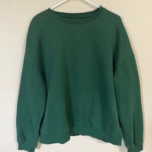 shein green crew neck sweatshirt